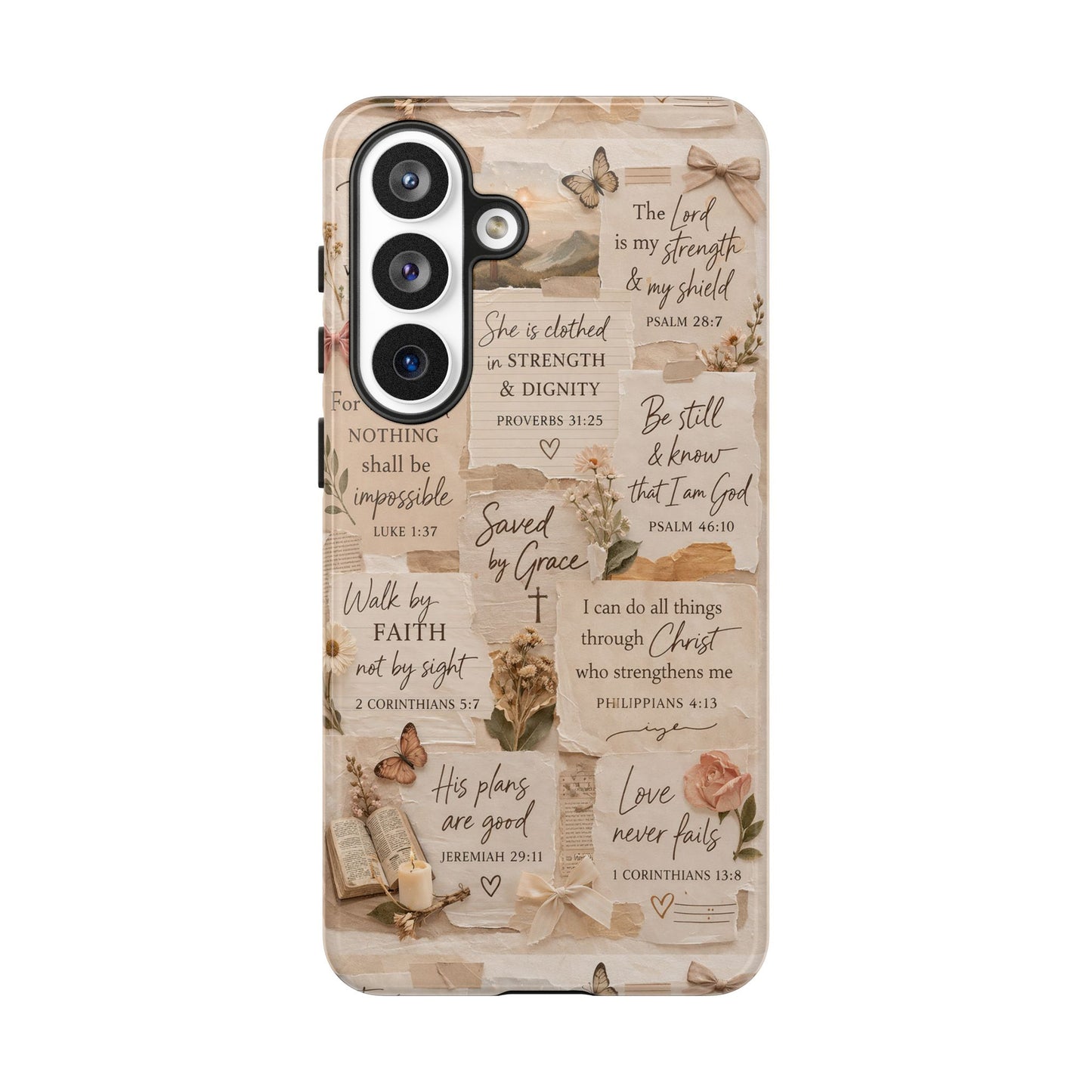 Christian Bible Verse Phone Case | Faith Scripture Aesthetic Floral Christian Case