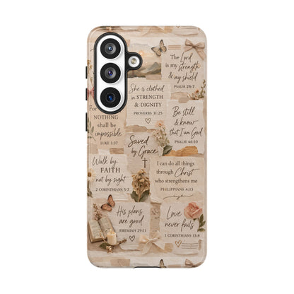 Christian Bible Verse Phone Case | Faith Scripture Aesthetic Floral Christian Case