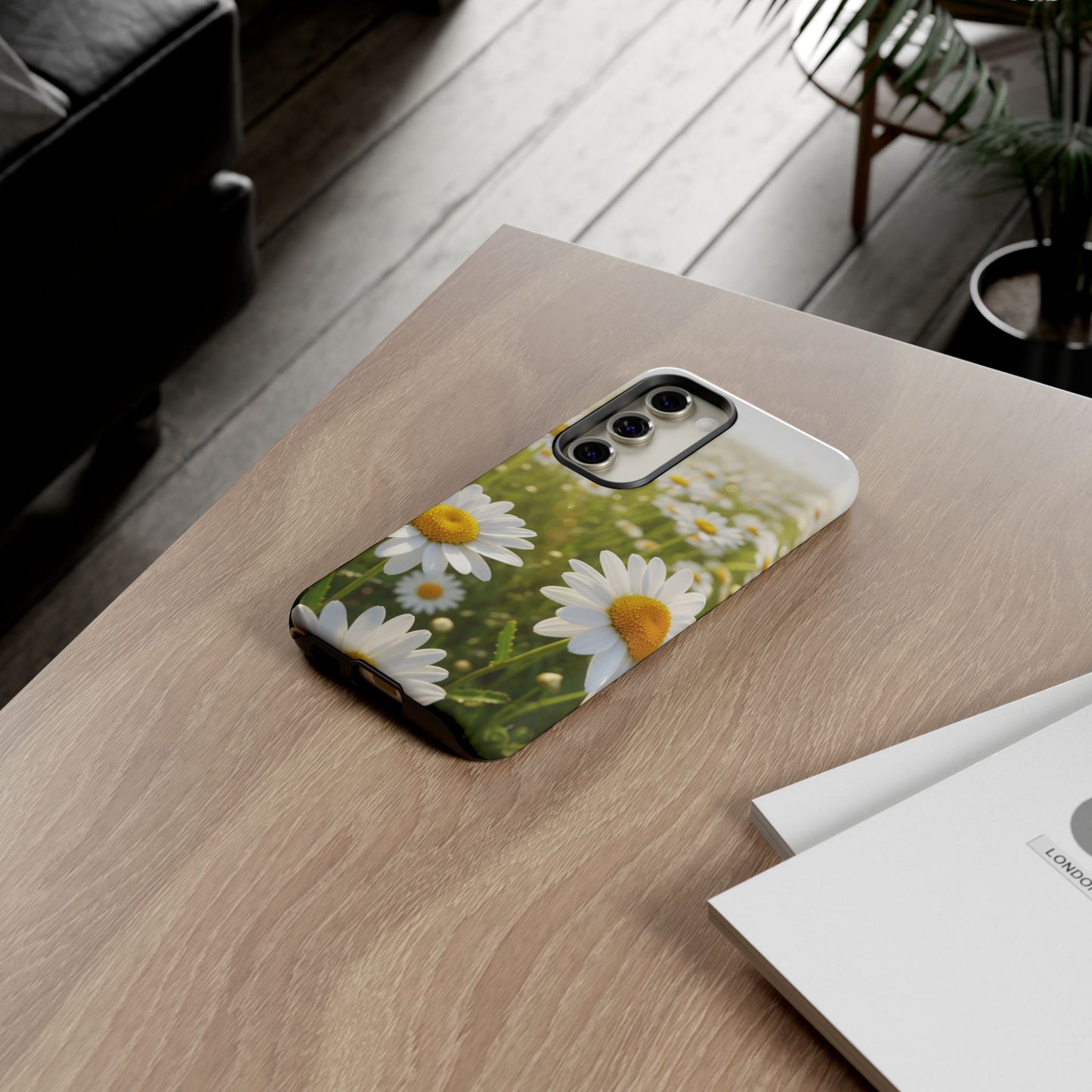 Daisy Phone Case – Floral Spring Field Tough Protective Case (iPhone, Samsung, Pixel)