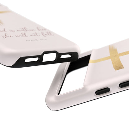 Psalm 46:5 God Is Within Her Christian Cross Phone Case Faith Gift
