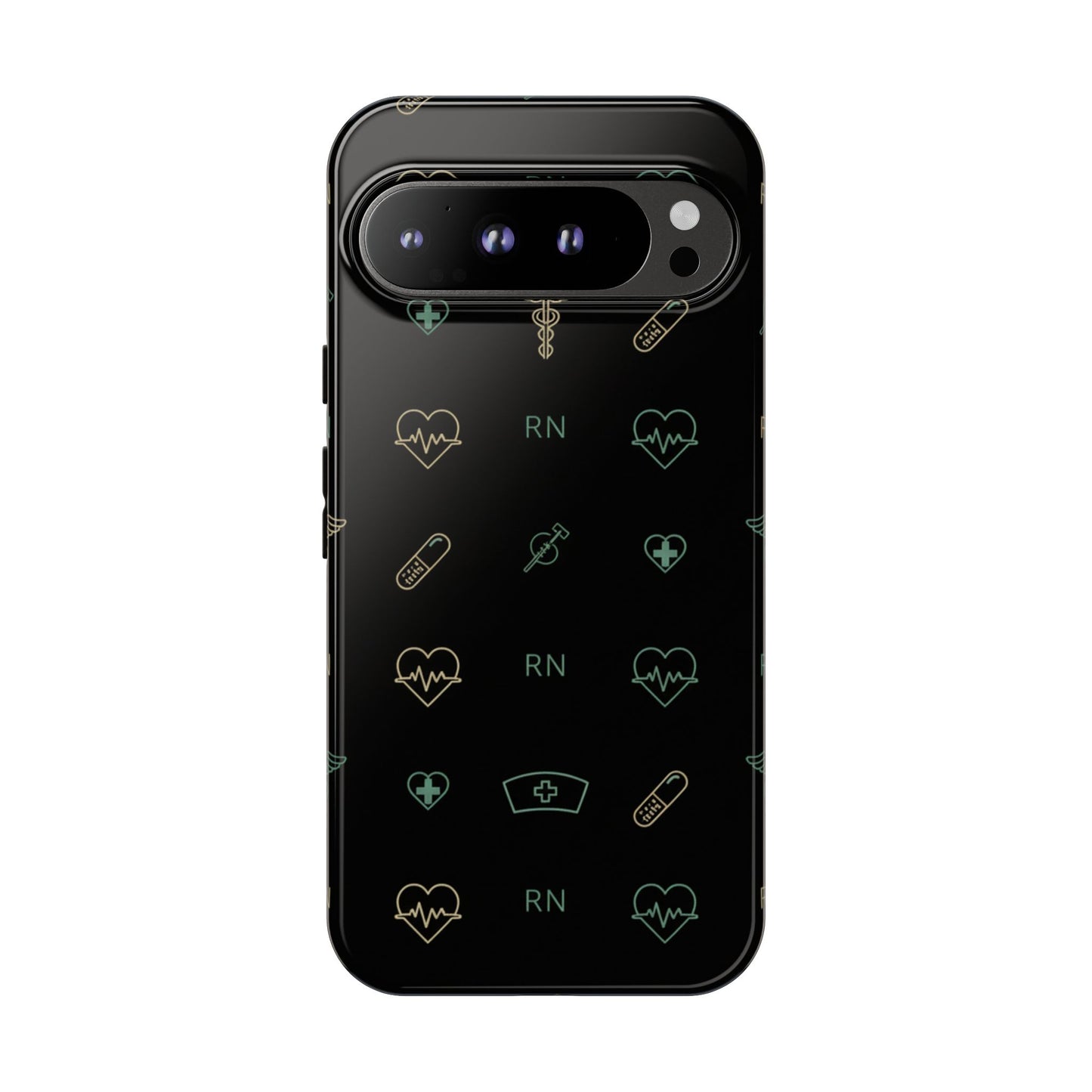 RN Nurse Phone Case – Minimal Medical Icon Pattern Healthcare Worker Tough Case