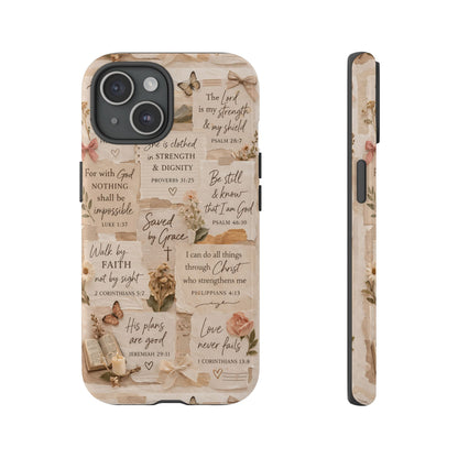 Christian Bible Verse Phone Case | Faith Scripture Aesthetic Floral Christian Case