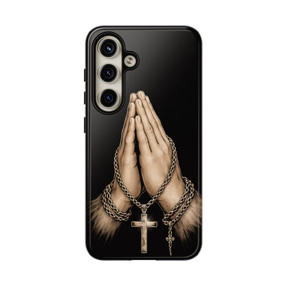 Praying Hands Cross Phone Case – Christian Faith Scripture Cover