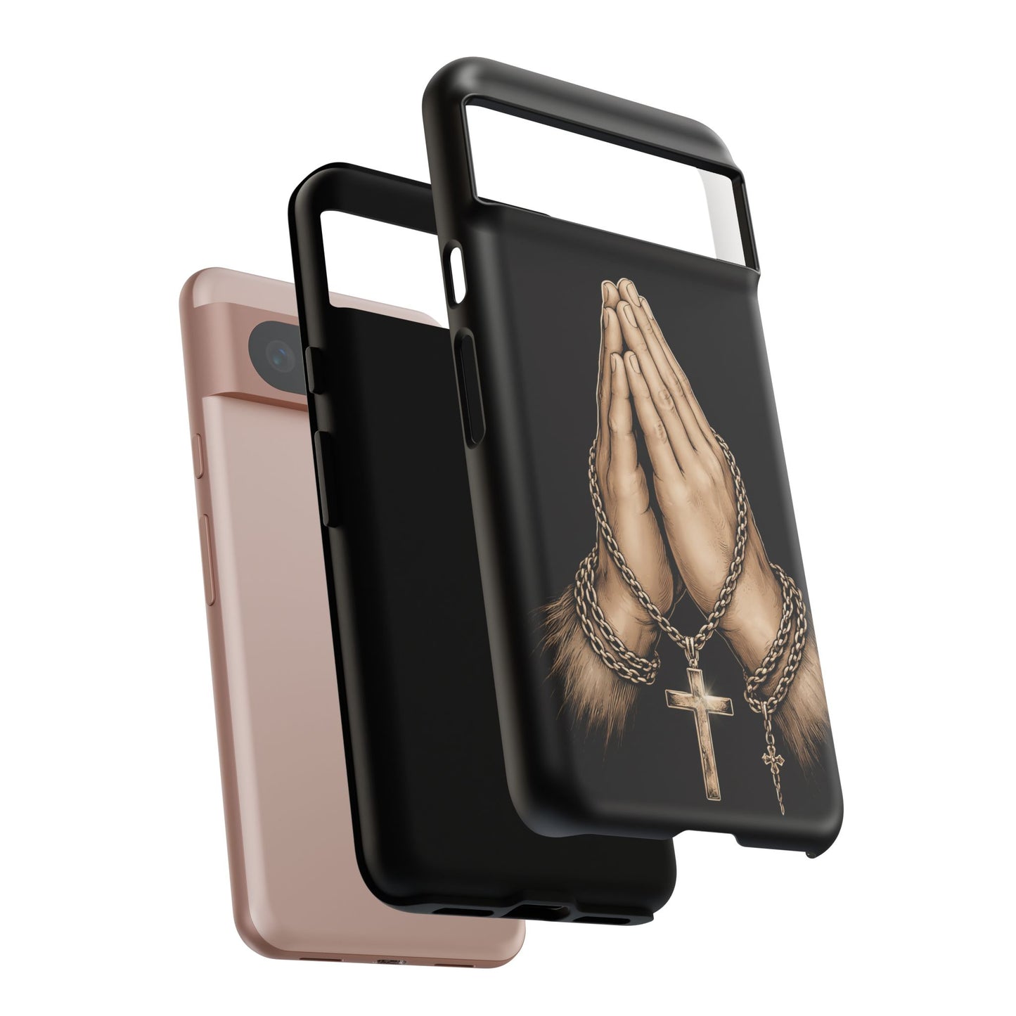 Praying Hands Cross Phone Case – Christian Faith Scripture Cover
