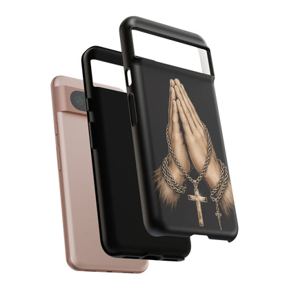 Praying Hands Cross Phone Case – Christian Faith Scripture Cover