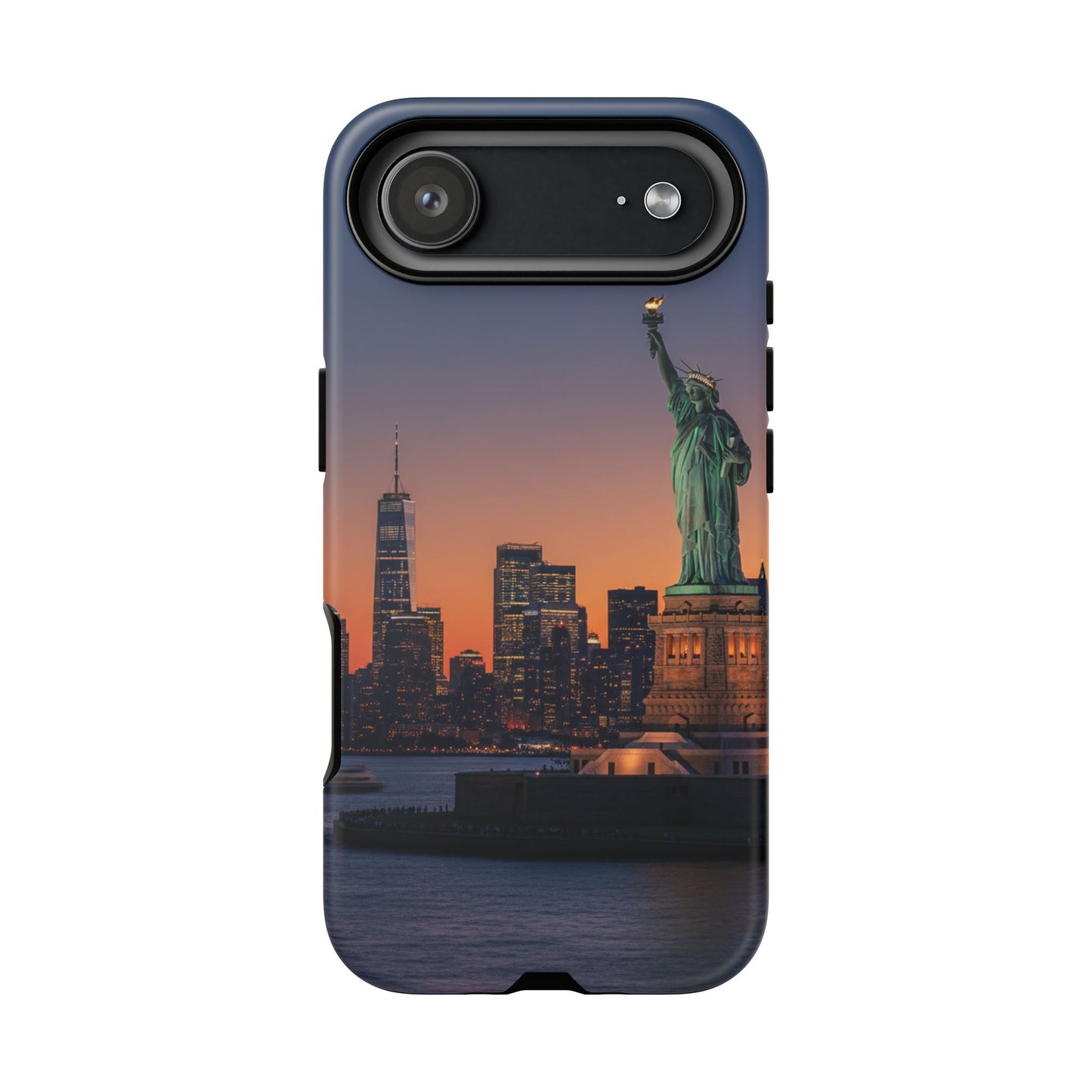 Statue of Liberty Sunset Phone Case – New York City Skyline Travel Aesthetic Tough Case