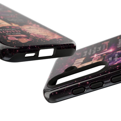 Christian Bible Verse Phone Case Pink Floral Faith Tough Protective Cover Gift