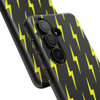 Yellow Lightning Bolt Tough Phone Case | Bold Electric Pattern Case for Iphone, Samsung Galaxy and Pixel
