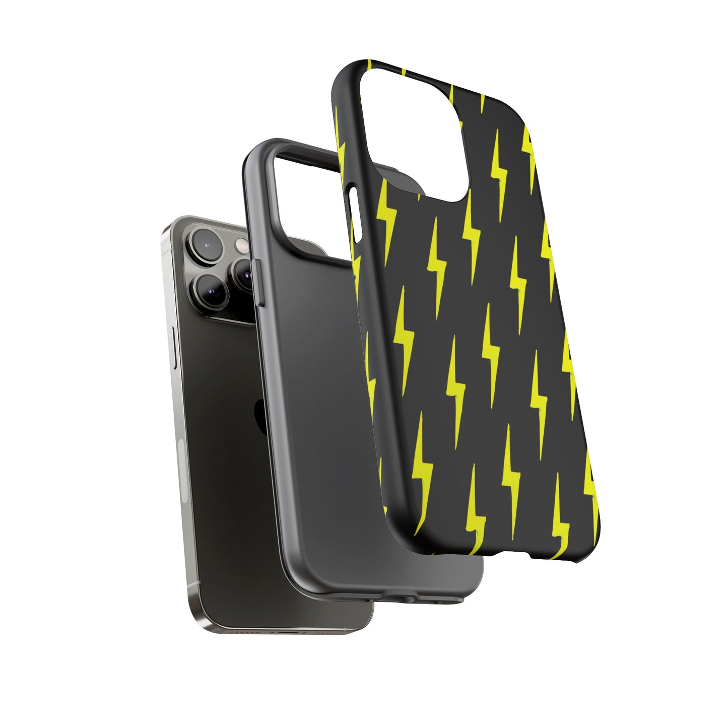 Yellow Lightning Bolt Tough Phone Case | Bold Electric Pattern Case for Iphone, Samsung Galaxy and Pixel