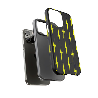 Yellow Lightning Bolt Tough Phone Case | Bold Electric Pattern Case for Iphone, Samsung Galaxy and Pixel