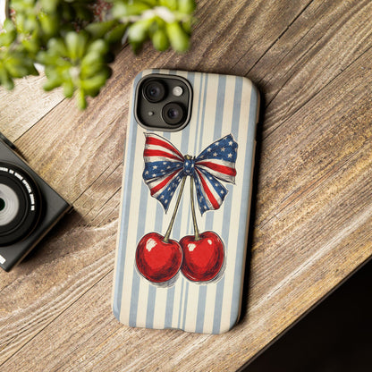 Patriotic Cherry Phone Case Americana Coquette Aesthetic iPhone Samsung