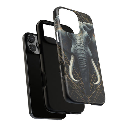 Elephant Mandala Phone Case – Black and Gold Spiritual Elephant Tough Protective Case