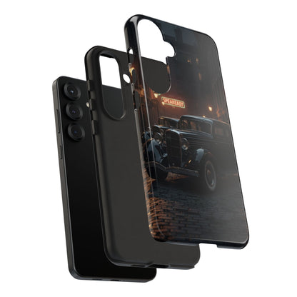 Vintage Classic Car Phone Case | Retro Noir Aesthetic | 1930s Street Scene Tough Case for iPhone & Samsung
