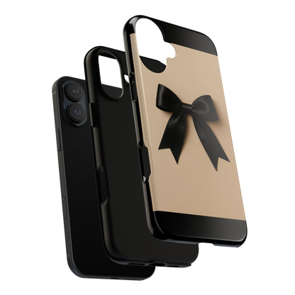 Black Bow Phone Case | Elegant Coquette Bow Design | Chic Neutral Tough Case for iPhone & Samsung