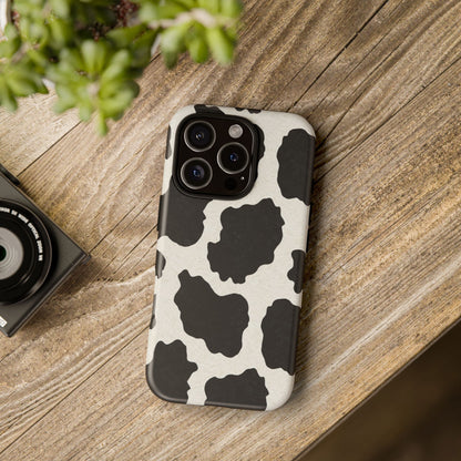 Black & White Cow Print Phone Case | Aesthetic Tough Protective Case