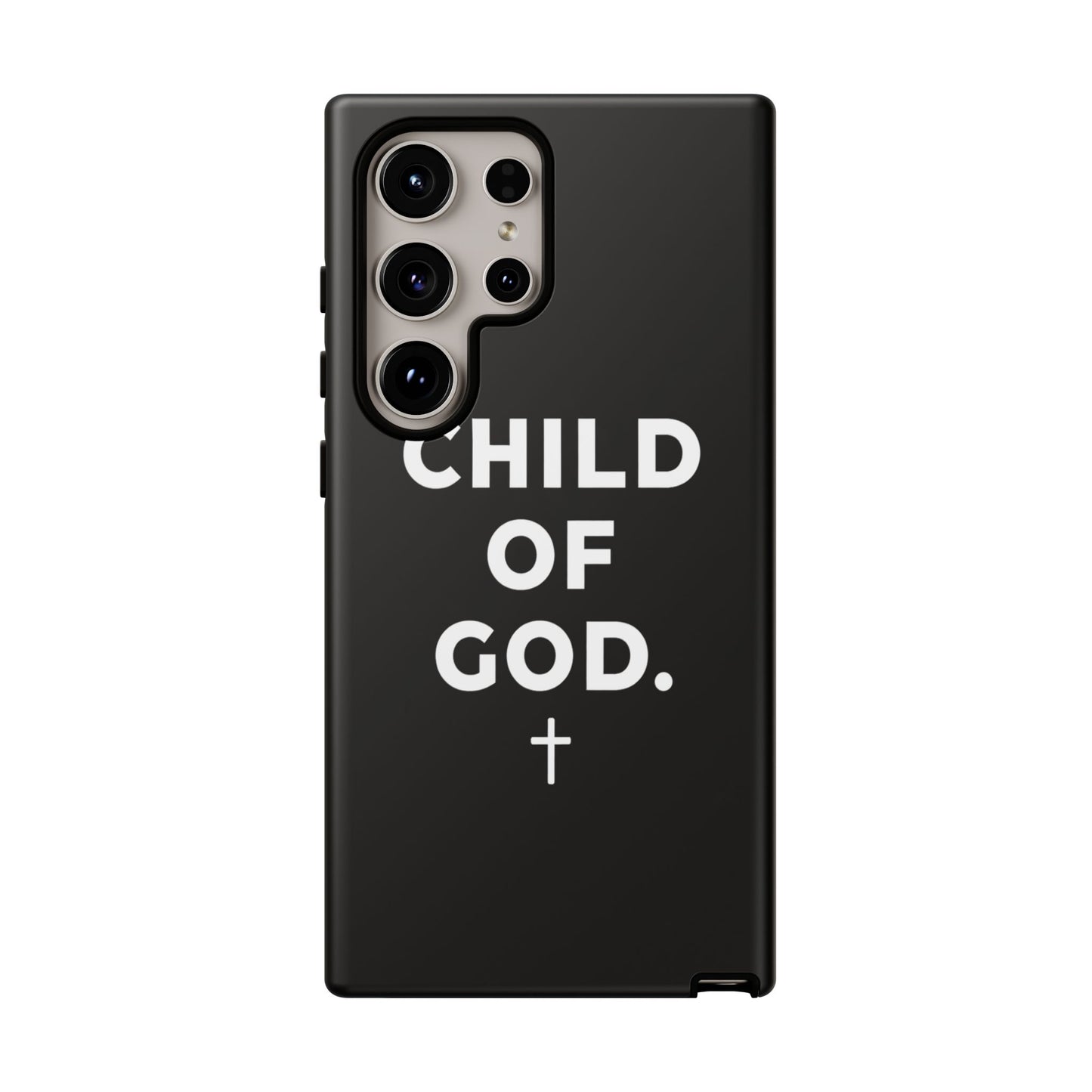 Child of God Phone Case Christian Black Aesthetic Cross Tough Cover