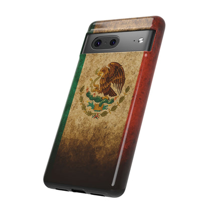 Vintage Mexico Flag Phone Case – Mexican Pride Grunge Flag Aesthetic Tough Case