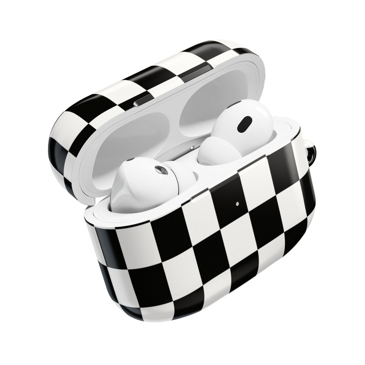Checkerboard AirPod Case – Black & White Retro Pattern