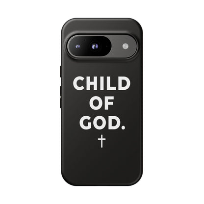 Child of God Phone Case Christian Black Aesthetic Cross Tough Cover