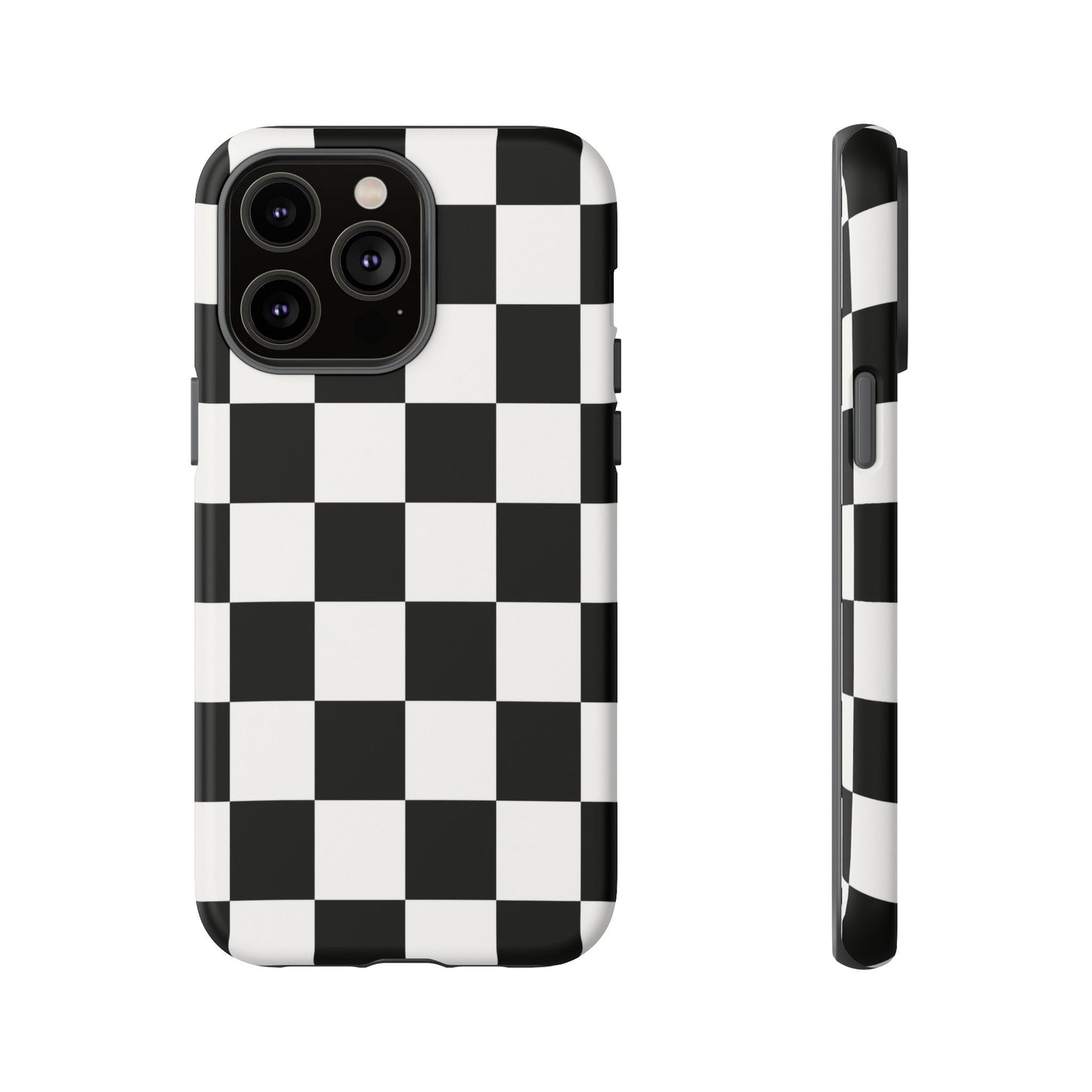 Black & White Checkerboard Phone Case – Classic Aesthetic Tough Protective Case for Iphone, Samsung Galaxy and Pixel