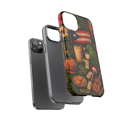 Puerto Rican Culture Phone Case | Boricua Icons Caribbean Aesthetic Tough Protective Case