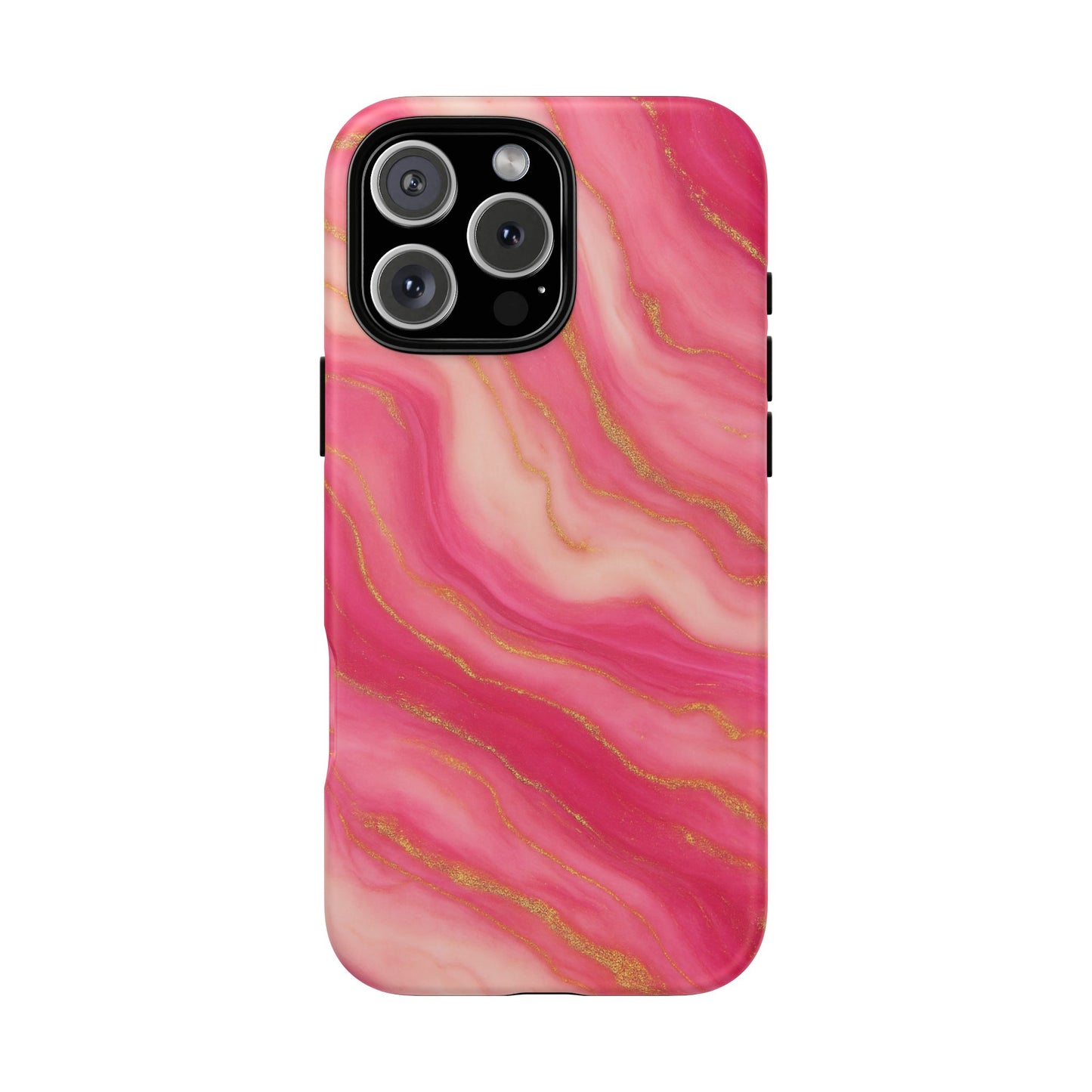 Pink Marble Phone Case | Rose Gold Swirl Aesthetic Tough Protective Case
