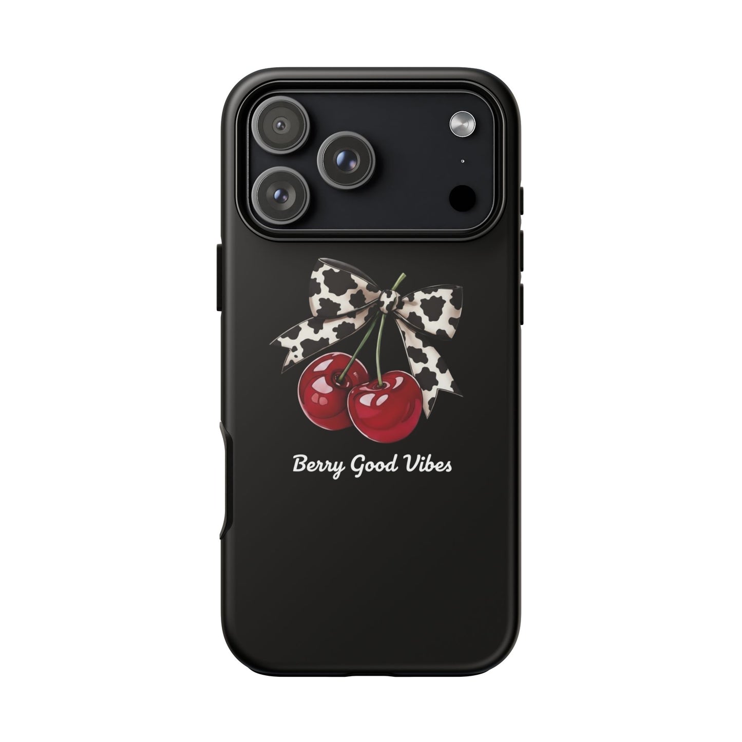 Cherry Cow Print Phone Case | Coquette Bow Aesthetic iPhone & Samsung Tough Case