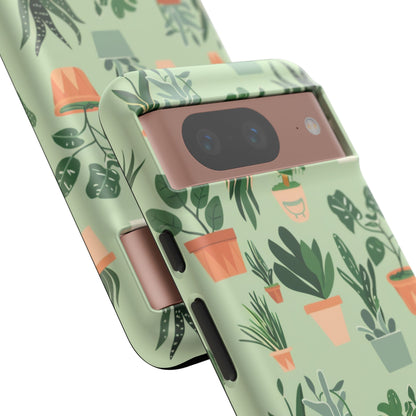 Plant Lover Phone Case | Cute Potted Plants Pattern | Botanical Aesthetic Tough Case