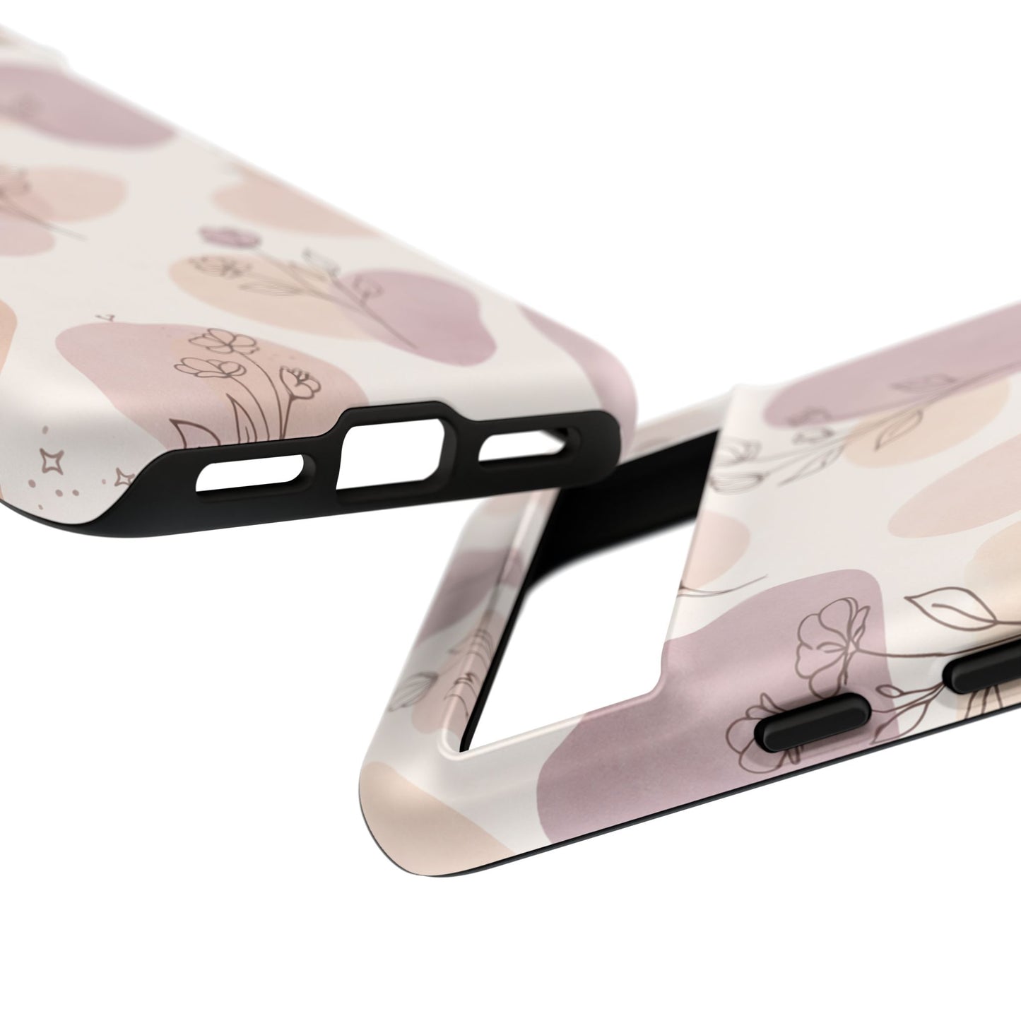 Blush Floral Phone Case Neutral Botanical Watercolor Tough Cover