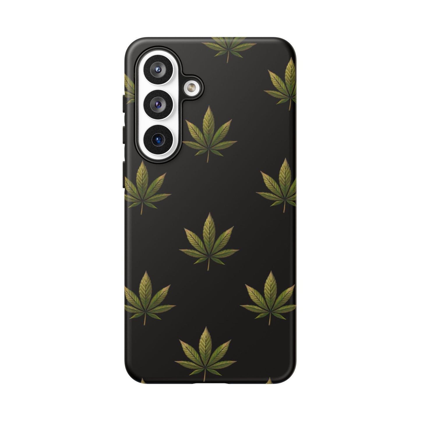 Cannabis Leaf Phone Case Green Weed Leaf Pattern Tough Protective Cover