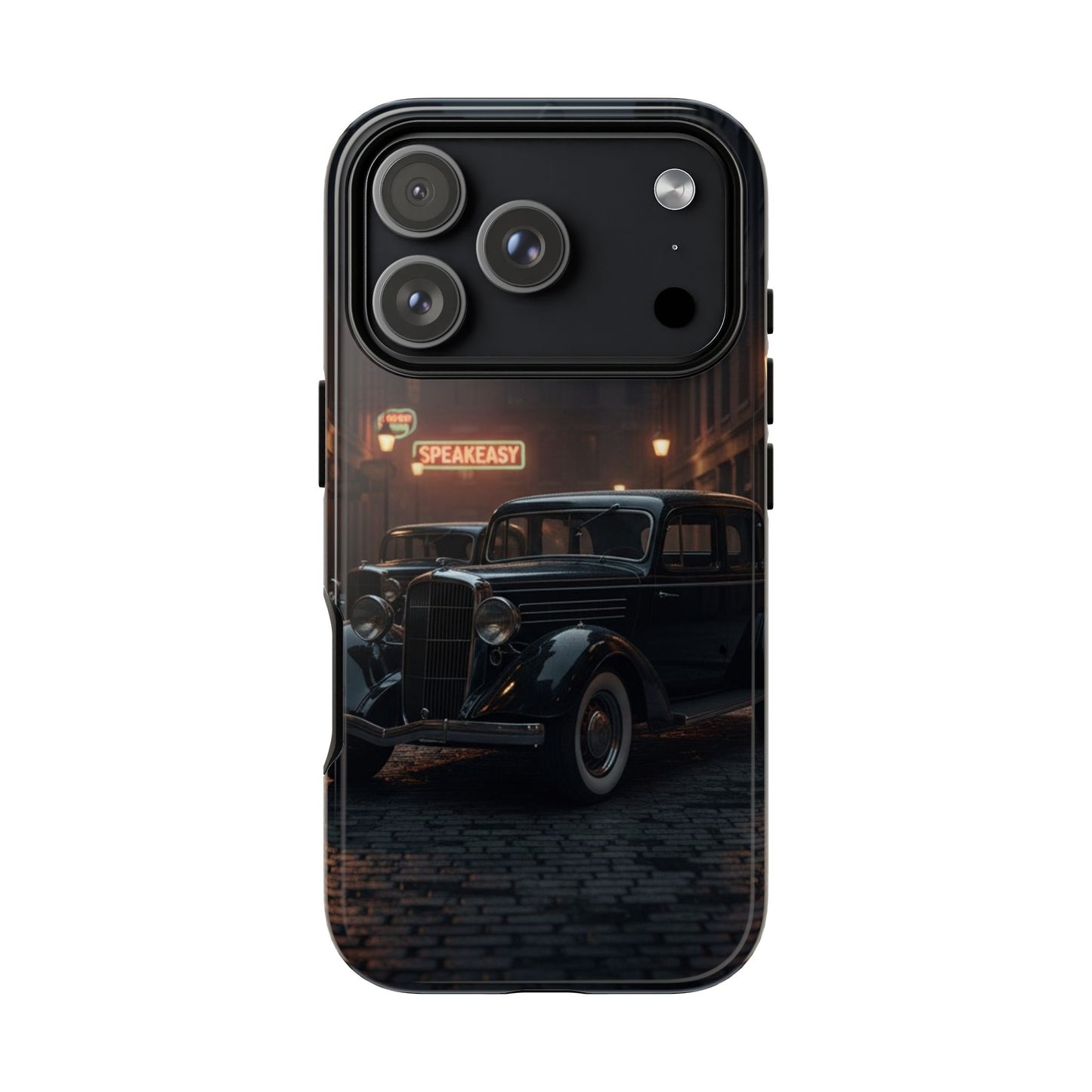 Vintage Classic Car Phone Case | Retro Noir Aesthetic | 1930s Street Scene Tough Case for iPhone & Samsung