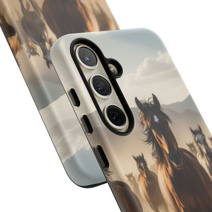 Running Horses Phone Case | Wild Mustang Herd Tough Protective Cover