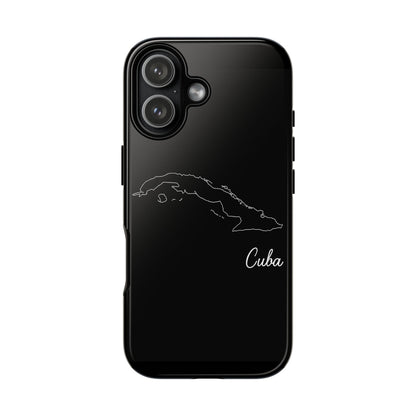 Cuba Outline Phone Case – Minimal Country Map Tough Case (iPhone, Samsung, Pixel)