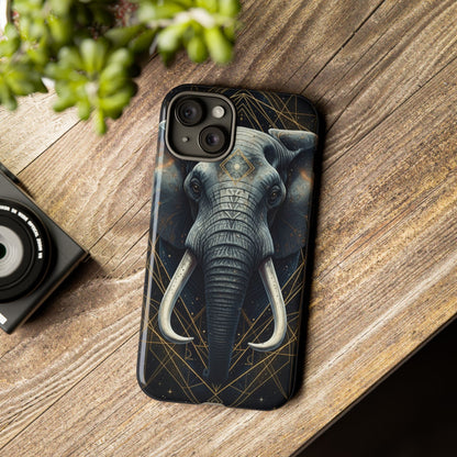 Elephant Mandala Phone Case | Minimal Gold Accent Tough Case