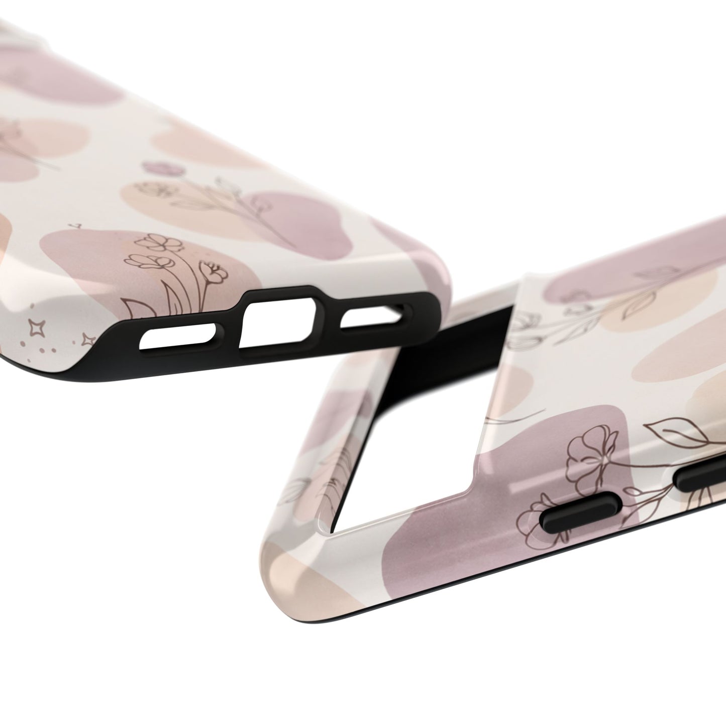 Blush Floral Phone Case Neutral Botanical Watercolor Tough Cover