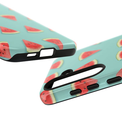 Watermelon Phone Case – Pastel Blue Summer Fruit Tough Case (iPhone, Samsung, Pixel)