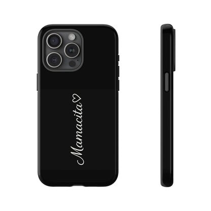 Mamacita Script Phone Case | Minimal Black Tough Case | Sleek Aesthetic Cover