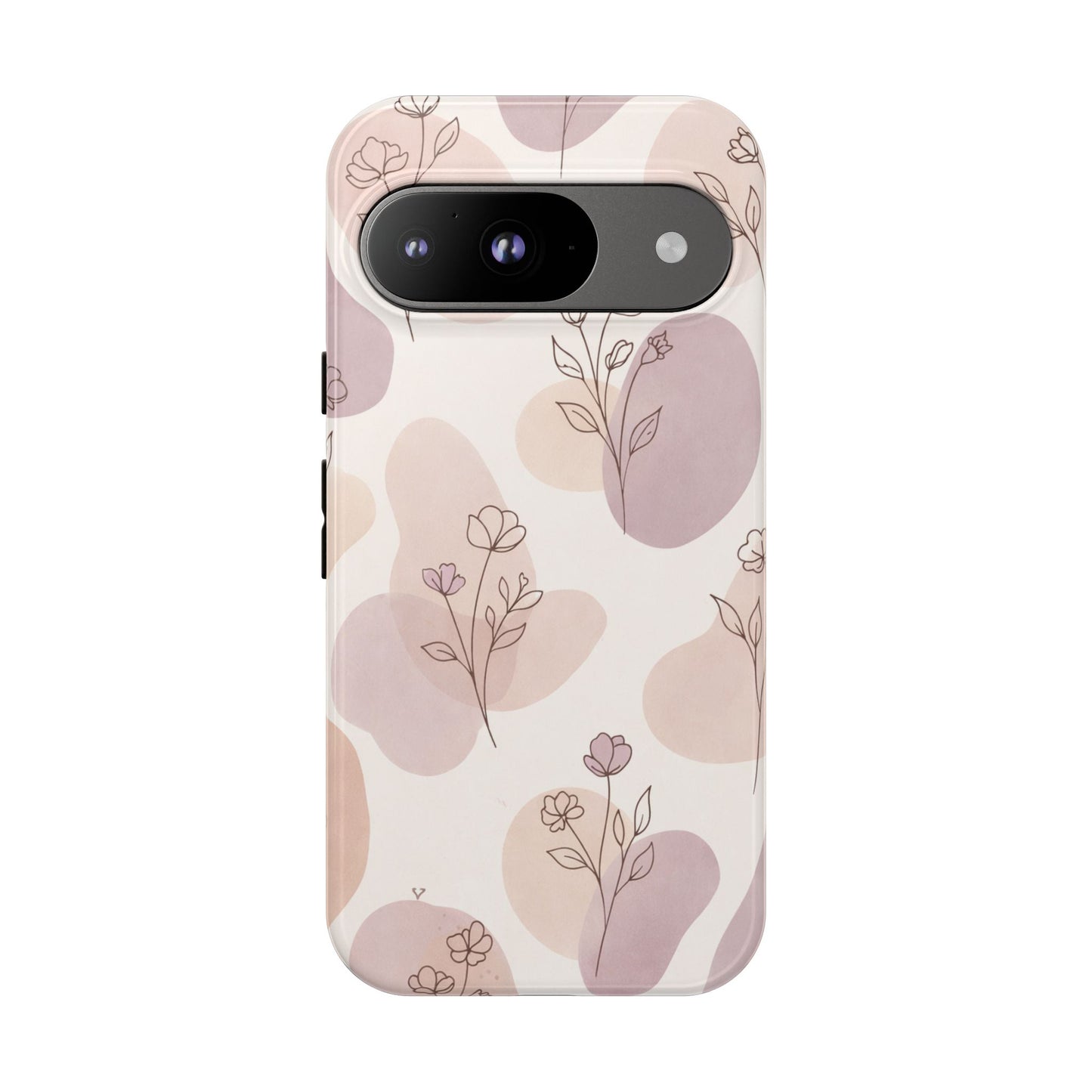 Blush Floral Phone Case Neutral Botanical Watercolor Tough Cover