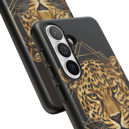 Leopard Phone Case – Black Gold Leopard Head Luxury Animal Tough Case