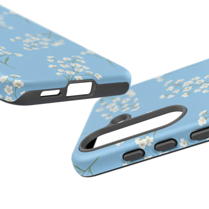 Baby’s Breath Floral Phone Case | Minimal Blue Flower Tough Case