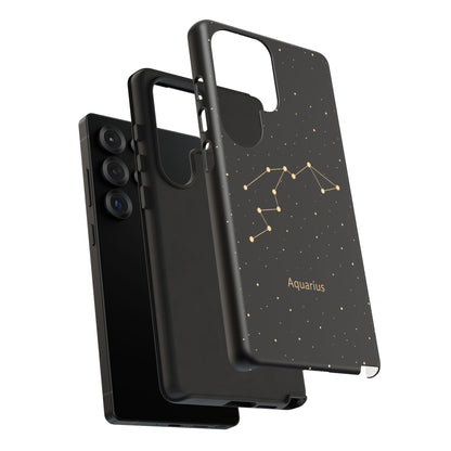 Aquarius Zodiac Constellation Phone Case – Luxe Gold Celestial Cover