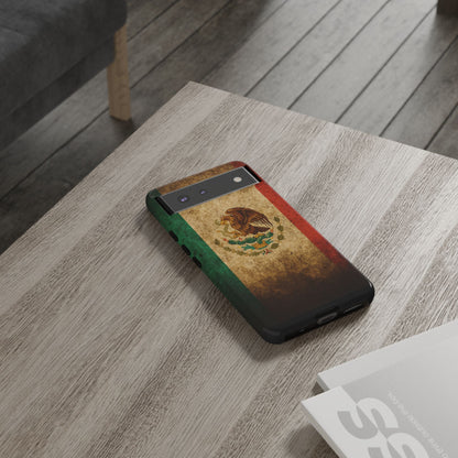 Vintage Mexico Flag Phone Case – Mexican Pride Grunge Flag Aesthetic Tough Case