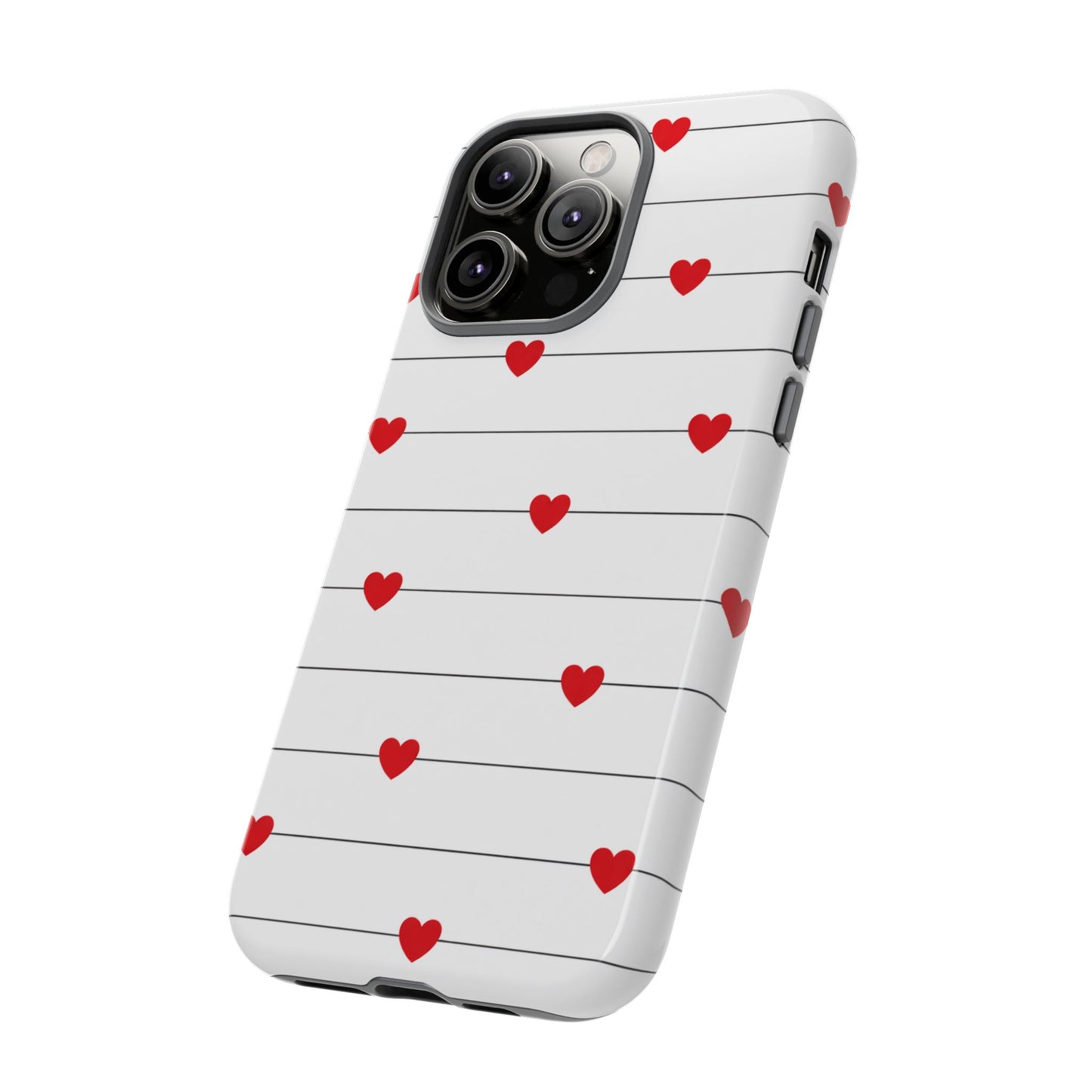 Red Heart Stripe iPhone Case | Tough Shockproof Love Aesthetic Cover