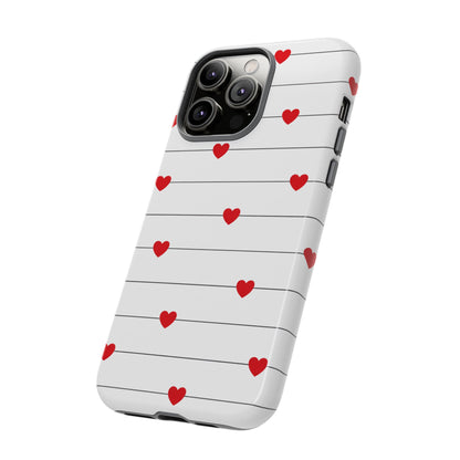Red Heart Stripe iPhone Case | Tough Shockproof Love Aesthetic Cover