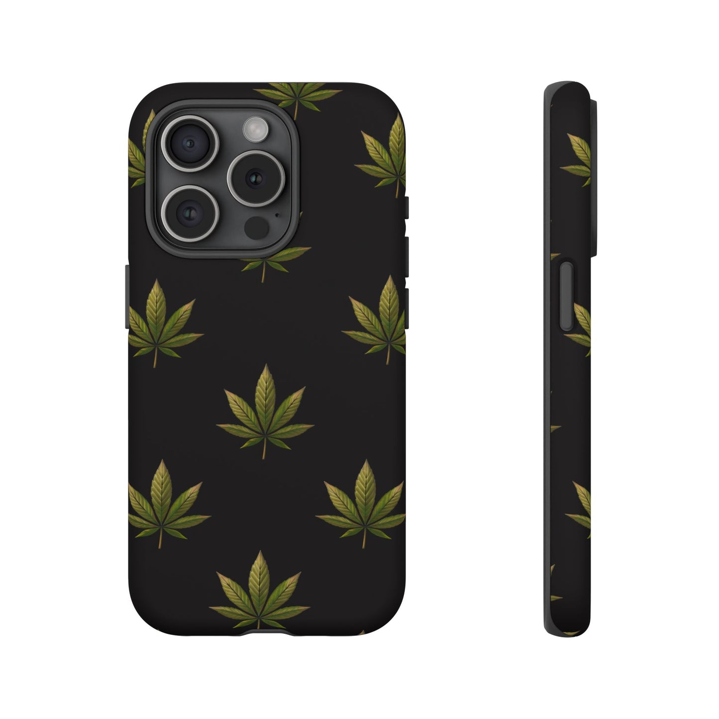 Cannabis Leaf Phone Case Green Weed Leaf Pattern Tough Protective Cover