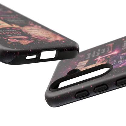 Christian Bible Verse Phone Case Pink Floral Faith Tough Protective Cover Gift