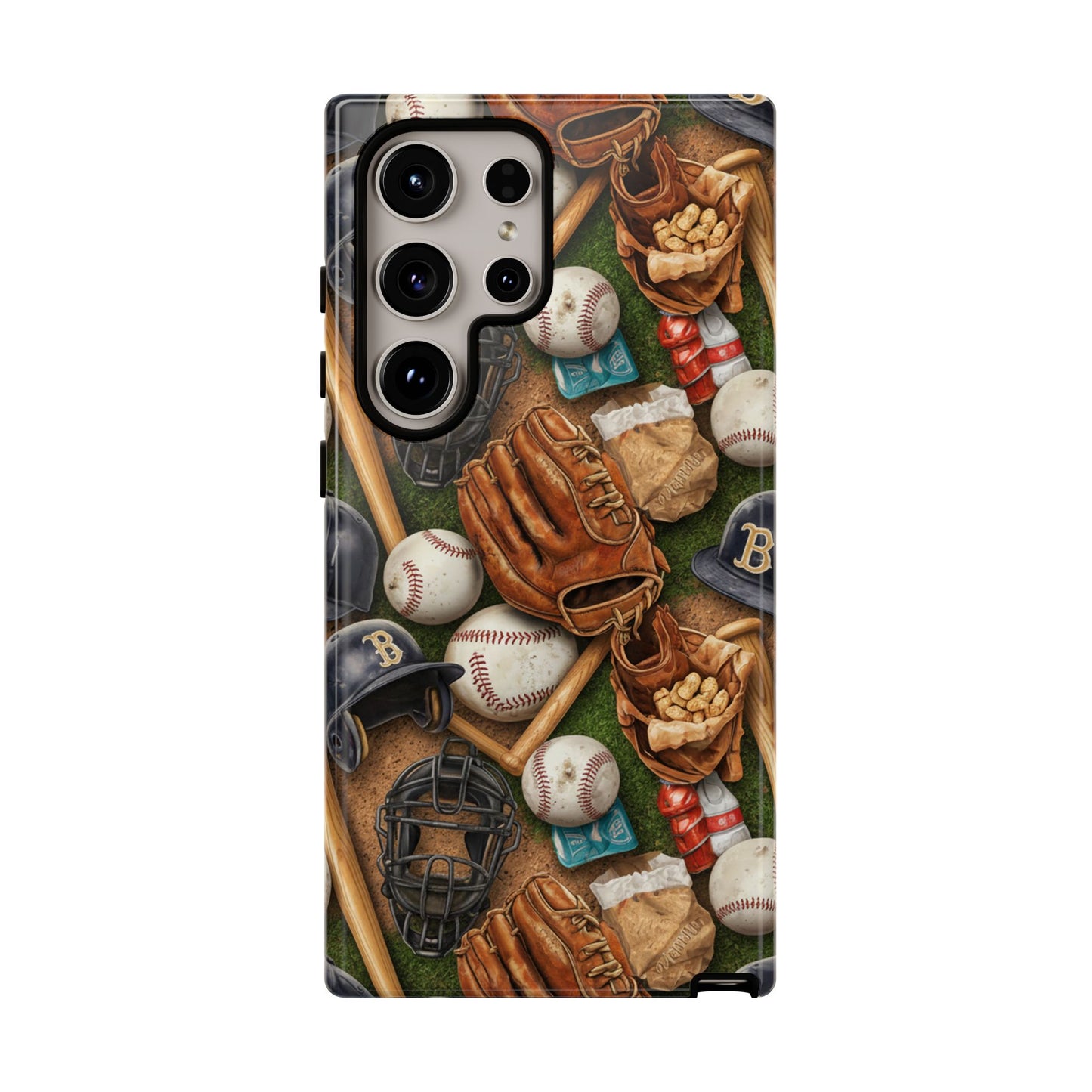 Baseball Gear Collage Phone Case – Vintage Baseball Equipment Sports Tough Case