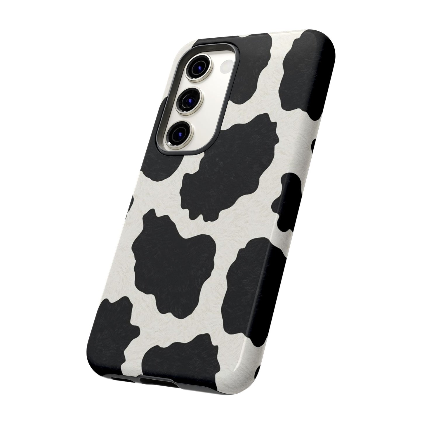 Black & White Cow Print Phone Case | Western Aesthetic iPhone & Samsung Tough Case