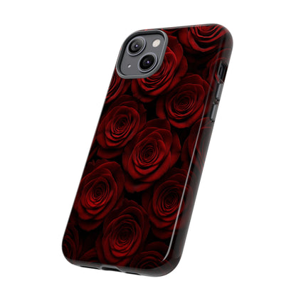 Dark Red Rose Phone Case – Gothic Floral Tough Case (iPhone, Samsung, Pixel)