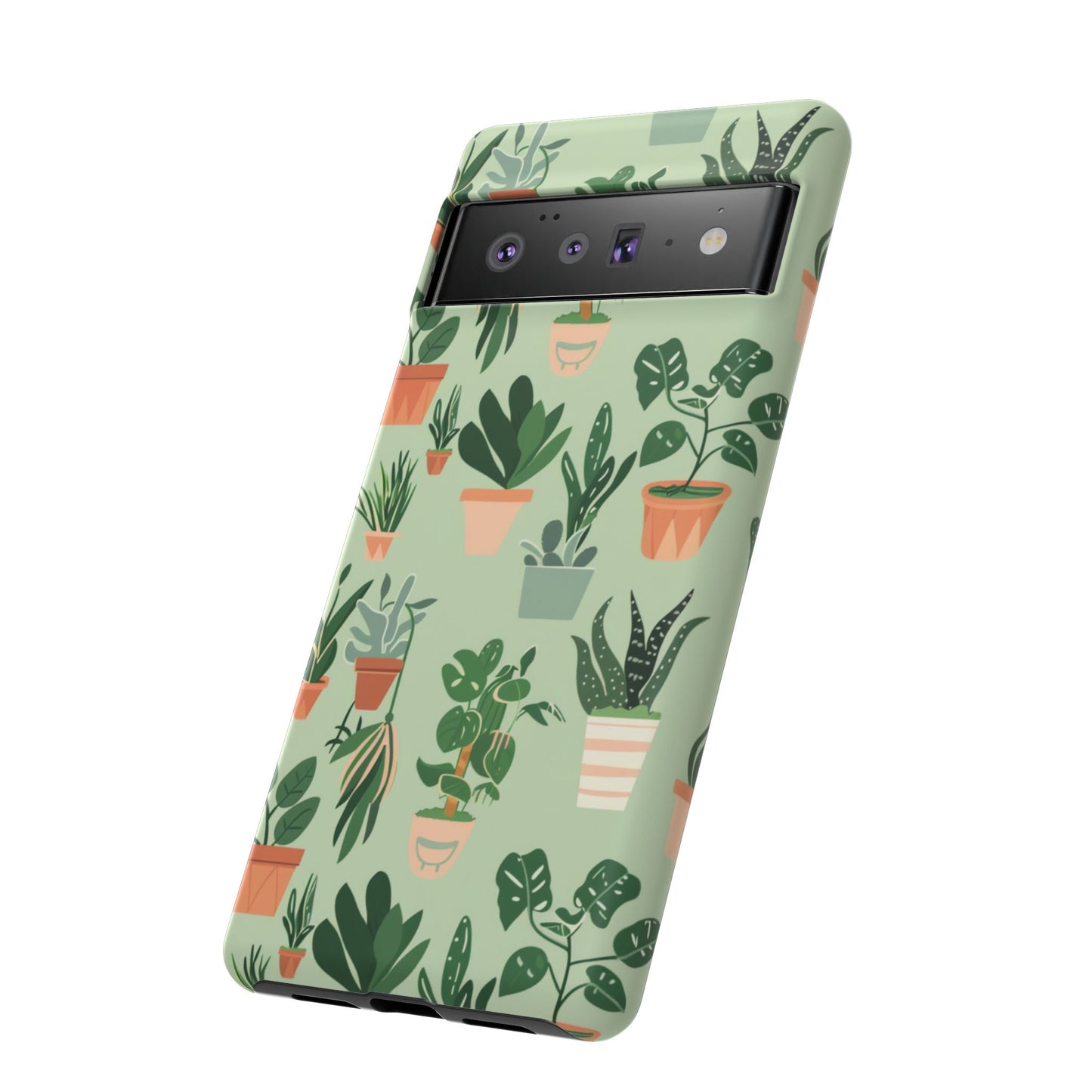 Plant Lover Phone Case | Cute Potted Plants Pattern | Botanical Aesthetic Tough Case